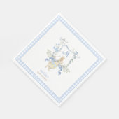 Blue Gingham Peter die Rabbit Monogram Baby Dusche Serviette (Ecke)