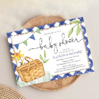 Blue Gingham Picnic Baby Dusche Picnic im Park