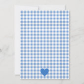 Blue Gingham Piggy Baby Dusche Einladung (Rückseite)