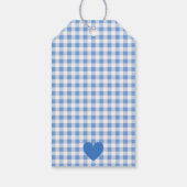 Blue Gingham Piggy Baby Dusche Vielen Dank Geschenkanhänger (Rückseite)