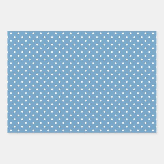 Blue Gingham Polka Dots Sonnenblumen Blumenmuster Geschenkpapier Set (Vorderseite 3)