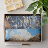 Blue Gingham Prairie Girl Country Découpage Seidenpapier (Geschenk)