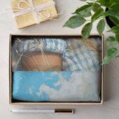 Blue Gingham Prairie Girl Landschaft Seidenpapier (Geschenk)