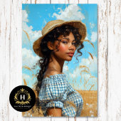Blue Gingham Prairie Girl Landschaft Seidenpapier