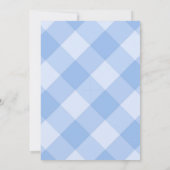 Blue Gingham Puppy Baby Shower Einladung (Rückseite)