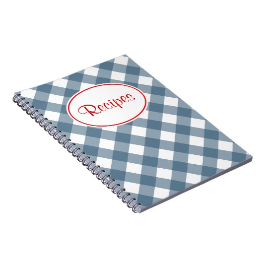 Blue Gingham Recipe Notebook Notizblock (Rechte Seite)