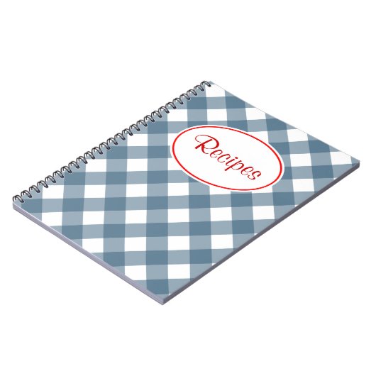 Blue Gingham Recipe Notebook Notizblock (Linke Seite)