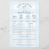 Blue Gingham Rocking Horse Baby Predictions Game (Vorderseite)