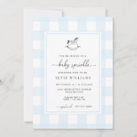 Blue Gingham Rocking Horse Baby Sprinkle
