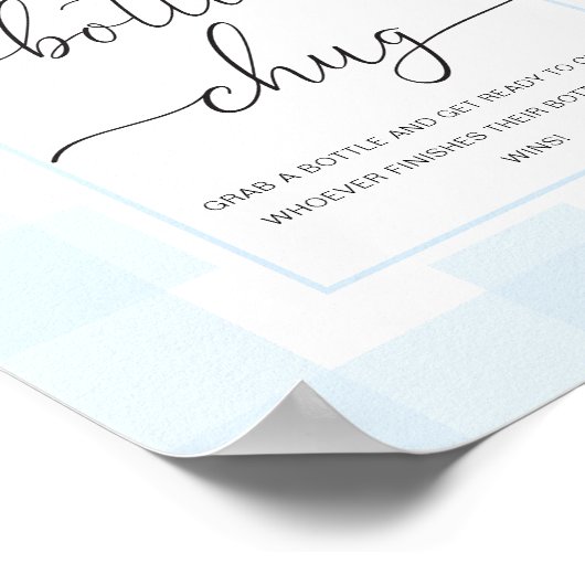 Blue Gingham Rocking Horse Bottle Chug Game Poster (Ecke)