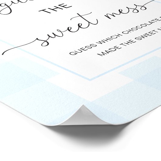 Blue Gingham Rocking Horse rät das süße Chaos Poster (Ecke)