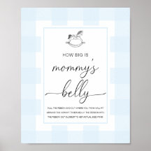 Blue Gingham Rocking Horse wie groß ist ihr Bauch