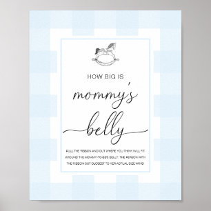 Blue Gingham Rocking Horse wie groß ist ihr Bauch Poster