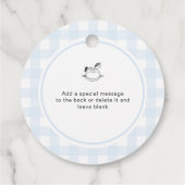 Blue Gingham Rocking Hose gesprinklt mit Liebe Geschenkanhänger (Rückseite)