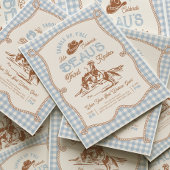 Blue Gingham Rope Rodeo Invitation Einladung