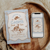 Blue Gingham Rope Rodeo Invitation Einladung