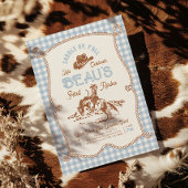 Blue Gingham Rope Rodeo Invitation Einladung