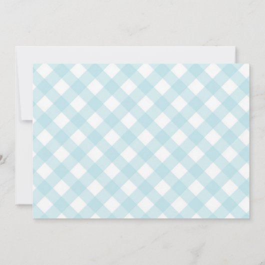 Blue Gingham Rubber Duckie Baby Duckie Einladung (Rückseite)