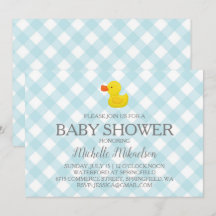 Blue Gingham Rubber Duckie Baby Duckie