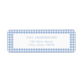 Blue Gingham Rücksendeadresse (Vorne)