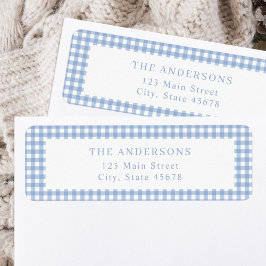 Blue Gingham Rücksendeadresse