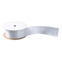 Blue Gingham Satin Ribbon