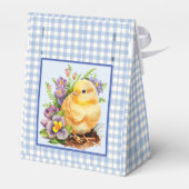 Blue Gingham Schachbrett Birthday Party Geschenkschachtel (Rückseite)