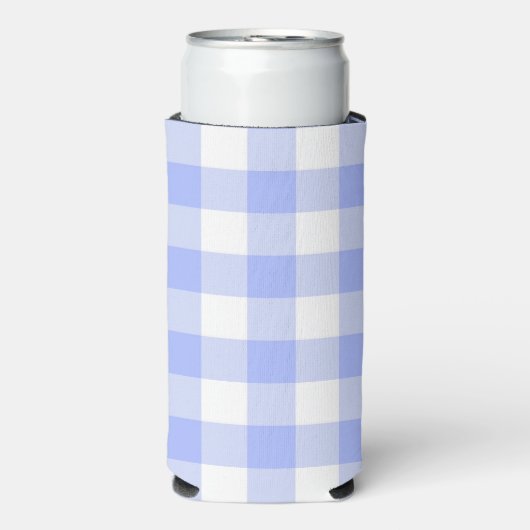 Blue Gingham Selters Dosenkühler (Seltzer Vorderseite)