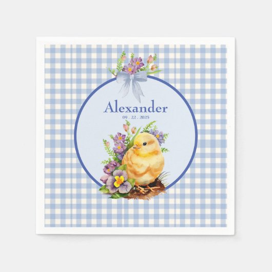 Blue Gingham Serviette (Vorderseite)