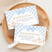 Blue Gingham Silly Goose Shower Books for Baby Begleitkarte
