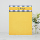 Blue Gingham Stationery (Stehend Vorderseite)