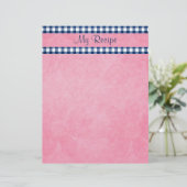 Blue Gingham Stationery (Stehend Vorderseite)