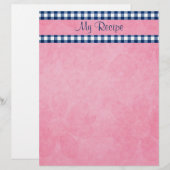 Blue Gingham Stationery (Vorne/Hinten)