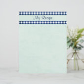 Blue Gingham Stationery (Stehend Vorderseite)