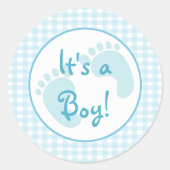Blue Gingham Sticker (Vorderseite)