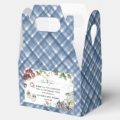 Blue Gingham | Summer Picnic Baby Dusche Geschenkschachtel (Geöffnet)