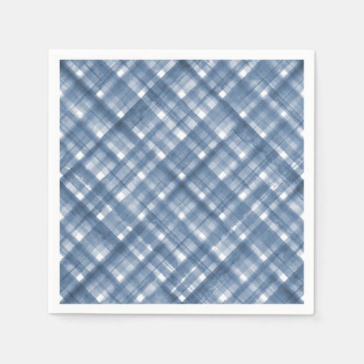 Blue Gingham | Summer Picnic Baby Dusche Napkins Serviette (Vorderseite)