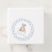 Blue Gingham Teddy Bear Baby Shower Geschenkanhänger (Beispiel)