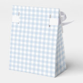 Blue Gingham Teddy Bear Baby Shower Geschenkschachtel (Rückseite)