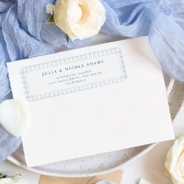 Blue Gingham Teddy Bear Neutral Baby Shower