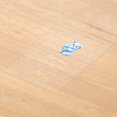 Blue Gingham Teddy Bear Neutral Baby Shower Acryleinladungen (Ablage )
