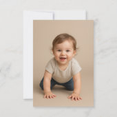 Blue Gingham Teddy Bear Neutral Baby Shower Einladung (Rückseite)