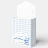 Blue Gingham Teddy Bear Neutral Baby Shower Geschenkschachtel (Offen)