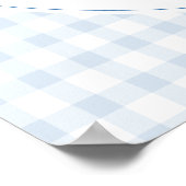 Blue Gingham Teddy Bear Neutral Baby Shower Poster (Ecke)