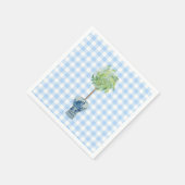 Blue Gingham Topiary Paper Serviette (Ecke)