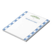 Blue Gingham Tree Classic Notizblock (Rotiert)
