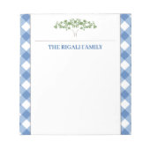 Blue Gingham Tree Classic Notizblock (Vorderseite)