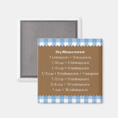 Blue Gingham Trockenmesskarte Küchenhelfer Magnet (Vorderseite/Rückseite)