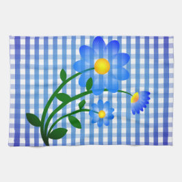 Blue Gingham und Blue Blumen Küchentücher