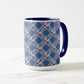 Blue Gingham und Lila Blue Floral Country Tasse (VorderseiteRechts)